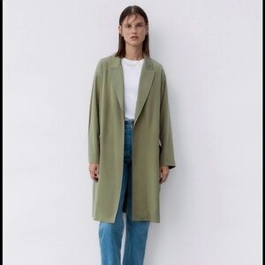 ZARA size M open flowing trench coat / duster with pockets